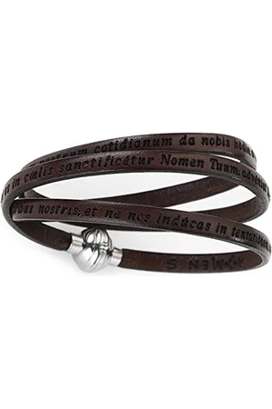 AMEN Thierry Mugler Lederarmband Classic Collection – Farbe Braun – Größe 60 Padre Nostro Latino, Einheitsgröße, Leder, kein Edelstein, Taille Unique, Leder, Kein Edelstein
