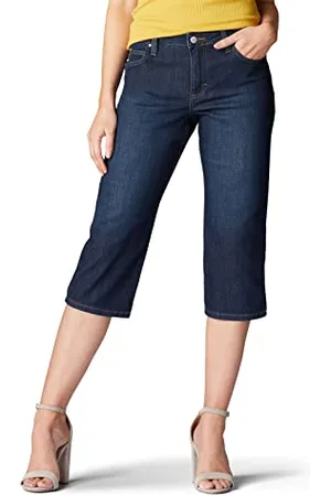 Lee Damen Relaxed Fit Capri Jeans, Lagune, 38