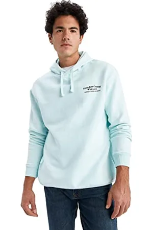 DeFacto Herren Z2448az Sweatshirt, Turquoise, L EU