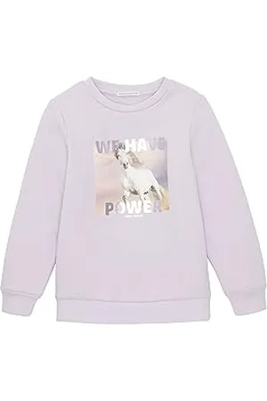 TOM TAILOR Mädchen 1037952 Sweatshirt mit Pferde-Print, 29349-lilac Sky, 104/110