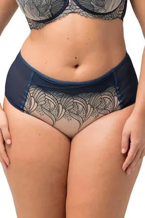 Ulla Popken Damen, große Größen, Maxi-Brief, Embroidery, Two-Tone