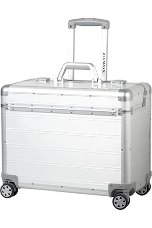 Alumaxx 45168 Pilotenkoffer Pandora, Trolley Aluminium, Piloten Rollkoffer Alu, Businesstrolley, Aktenkoffer, Alutrolley Höhe 103 cm, , Aluminiumtrolley mit 4X 360° Rollen, 47 x 36 x 25 cm