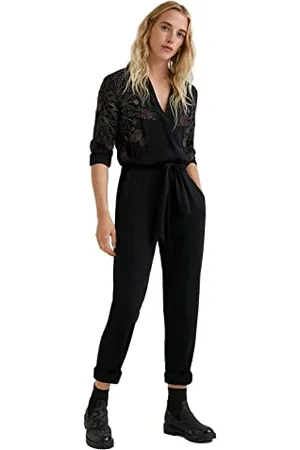 Desigual Womens Pant_Niagara Overalls, Black, M