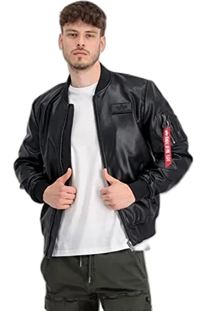 Alpha Industries Herren MA-1 VF Vegan Leather Lederjacke, Black, S