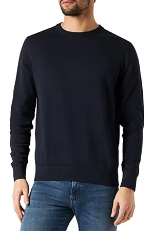 Bugatti Herren Basic Rundhals Pullover Regular Fit Baumwolle