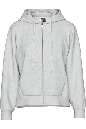 Pieces® Damen Sweatshirt Pcchilli Ls Zip Hoodie Noos Bc Relaxed Fit Kapuze mit Kordelzug XL