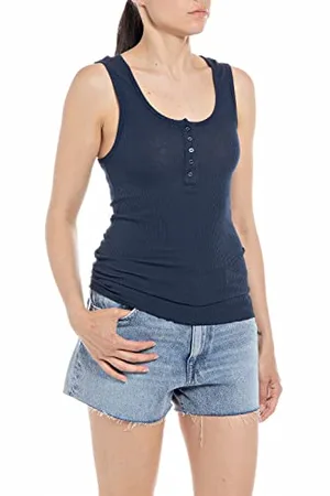 Replay Damen Tank Top aus Bio-Baumwolle, (Blau), S