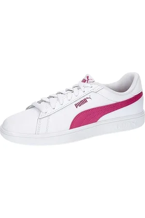 PUMA Smash 3.0 L JR Sneaker, White-PINKTASTIC, 37 EU