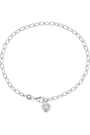 Amor Armband 925 Sterling Silber Damen Armschmuck, mit Zirkonia synth., 19 cm, Silber, Herz, Kommt in Schmuck Geschenk Box, 9048120