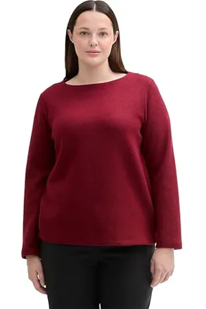 TOM TAILOR Damen Plussize Cosy Sweatshirt mit Knöpfen, , 50
