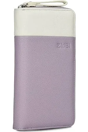 Zwei Damen Geldbörse Eva EV2 langes Portemonnaie 15 Kartenfächer, Sichtfach, 2 Scheinfächer, Geldbeutel mit Münzfach & umlaufenden Reißverschluss, weiches Kunstleder in Bicolor