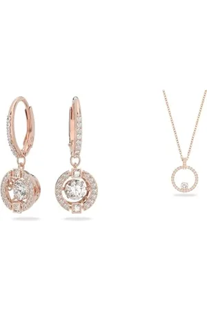 Swarovski Sparkling Dance Ohrringe, Rund, Weiss, Roségold-Legierungsschicht & Creativity Anhänger, Rund, Weiss, Roségold-Legierungsschicht