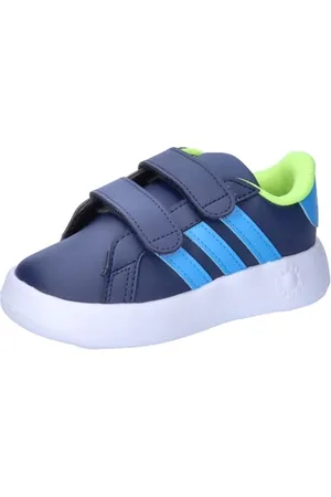 adidas Jungen Unisex Kinder Grand Court 2.0 Shoes Kids Tennisschuhe, Dark Blue/Blue Burst/Lucid Lemon, 20 EU