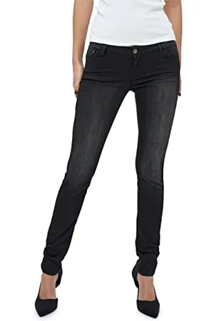 DESIRES Lola Low Power Damen Jeans Größe 25 | Schwarze Jeans Damen | Enge Low Waist Jeans Damen | Damen Hosen Mit Niedriger Taille