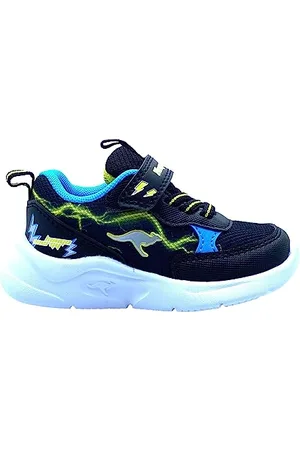 KangaROOS Jungen Unisex Kinder K-NY Peppa EV Sneaker, Jet Black/neon Yellow, 30 EU