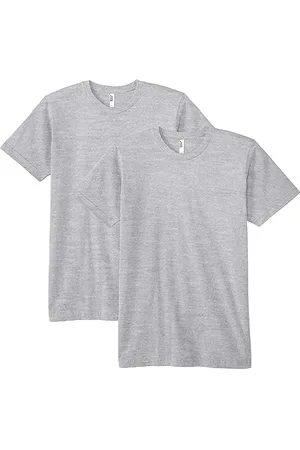 American Apparel Unisex-Erwachsene Fine Jersey, Style G2001, Multipack T-Shirt, Heather Grey (2er-Pack), L