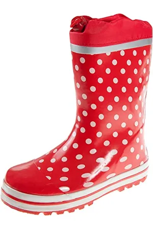 Playshoes Mädchen Gummistiefel Punkte Schlupfstiefel, rot, 22/23 EU