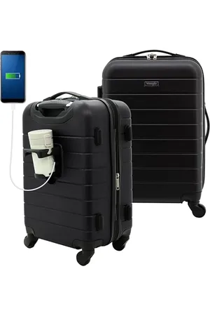Wrangler Smartes Gepäck-Set mit Getränkehalter und USB-Anschluss, , 3 Piece Set, Smartes Gepäck-Set mit Getränkehalter und USB-Anschluss
