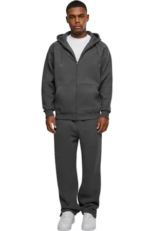 Urban classics Herren Jogginganzug Blanc Suit, lässiges Kapuzensweatshirt mit Jogginghose, charcoal, L