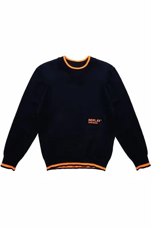 Replay Jungen Pullover aus Baumwoll/Kaschmirmix, (Blau), 4 Jahre
