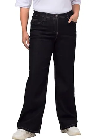 Ulla Popken Damen Weite Flared Jeans, , 58 EU