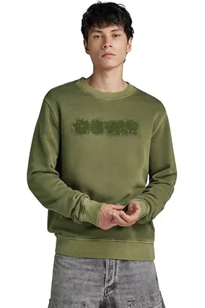 G-Star RAW Herren Indigo Distressed Logo Sweatshirt, , L
