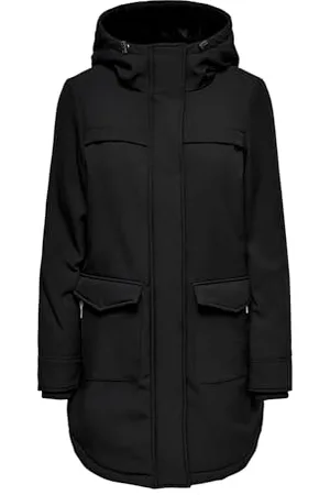 ONLY Damen Softshelljacke OnlMaastricht Kurz-Mantel mit Kapuze 15192522 Black M