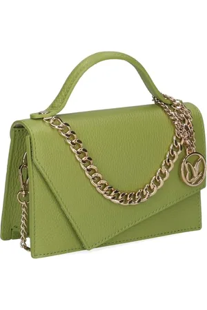 Caprice Damen Henkeltasche aus Leder Klein, Grün , 1