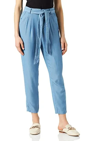 VERO MODA Damen VMMIA HR Loose Tie Pant GA NOOS Freizeithose, Light Blue Denim, XS