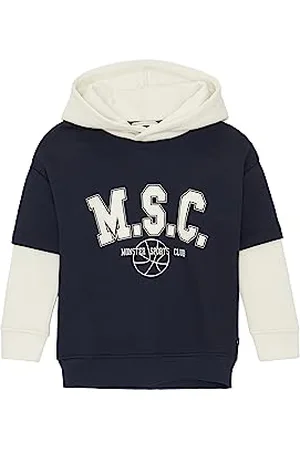 TOM TAILOR Jungen 1037617 Oversized Collage Hoodie mit Print, 10668-sky Captain Blue, 128/134