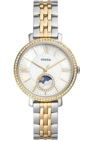 Fossil Damenuhr Jacqueline, Multifunktionswerk, 36mm 2Tone Edelstahlgehäuse mit Edelstahlarmband, ES5166