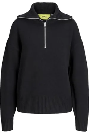 JJXX Damen JXSIKA Half Zip Knit Pullover, Black, Large