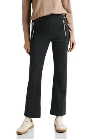 CECIL Damen B377027 Bootcut Hose Technostretch, Black, XLW / 28L