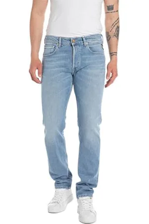 Replay Herren Jeans Grover Straight-Fit Original, (Blau), 33W / 32L