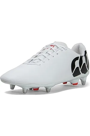 Canterbury Herren Speed Raze Soft Ground Rugby Boots | Faster Acceleration | Lightweight Precision Stiefel, /Schwarz/Rot, 50.5 EU