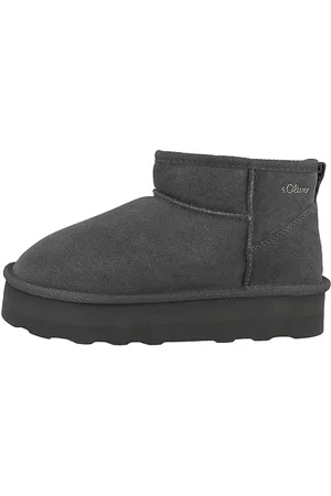 QS by s.Oliver Damen Boots aus Leder Gefüttert, Grau , 39 EU