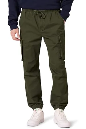 Amazon Herren Cargo-Jogginghose mit normaler Passform und Kordelzug an der Taille, , S
