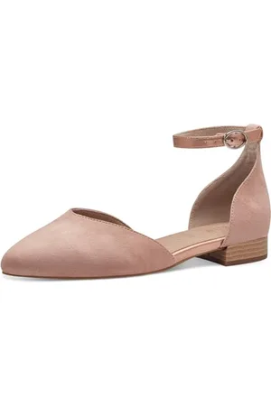 Jana Damen Ballerinas mit verstellbarem Riemen Vegan, (Rose Comb), 38 EU