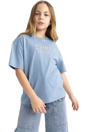 DeFacto Mädchen T-Shirt - Trendige T Shirts für Kinder - Mädchen T-Shirts für Mädchen -Tshirts Mädchen