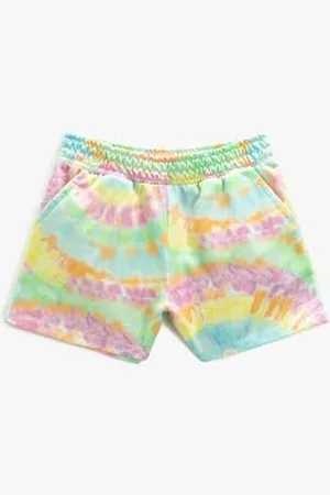 Koton Girls Tie-Dye Shorts Pockets Elastic Waistband Relax Cut