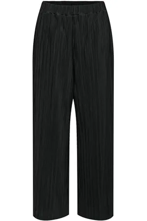 ONLY Damen Hose Wide Leg elastischer Bund plissiert stilvoll Elegant & Bequem, Farben: , Größe:L