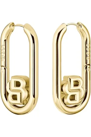 HUGO BOSS Jewelry Ohrringe Hinge für Damen Kollektion DOUBLE B SWING aus Gelbgold mit einem Doppel-B Charm - 1580629