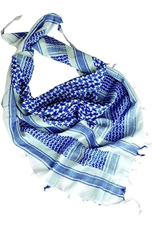 Mil-tec Taktisches Shemagh-Kopftuch, Militär-Stil, Shermag, Patrol Keffiyeh, Weiß und Blau, weiß/blau, Einheitsgröße