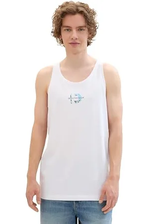 TOM TAILOR Herren Sommer Tanktop mit Print, , L