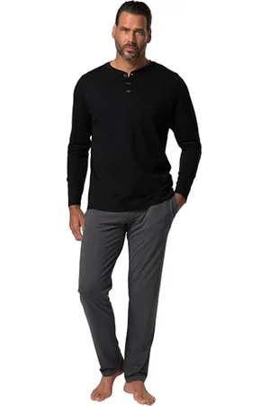 JP 1880 Herren, Henley, Melange, 1/1 Schlafanzüge, , 3XL