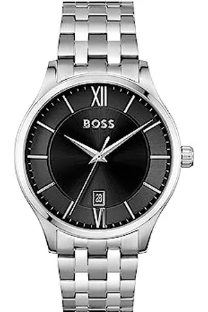 HUGO BOSS Analog Quarzuhr für Herren Kollektion ELITE mit Silbernes Edelstahlarmband - 1513896