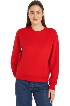 Tommy Hilfiger Damen Sweatshirt Reg Flag On Chest Swtshrt ohne Kapuze, , XS