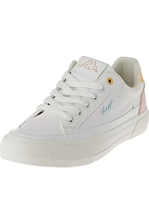 Kappa Unisex Mia Junior Lace Sneaker, Weiß, Rosa, Gelb, 38 EU