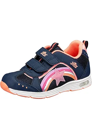 LICO Mädchen Rainbow V Blinky Sneaker, marine/lachs, 27 EU