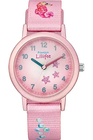 Prinzessin Lillifee Armbanduhr Mädchen Kinder Quarzuhr Analog, mit Textil Armband, 3 bar Wasserdicht, Kommt in Uhren Geschenk Box